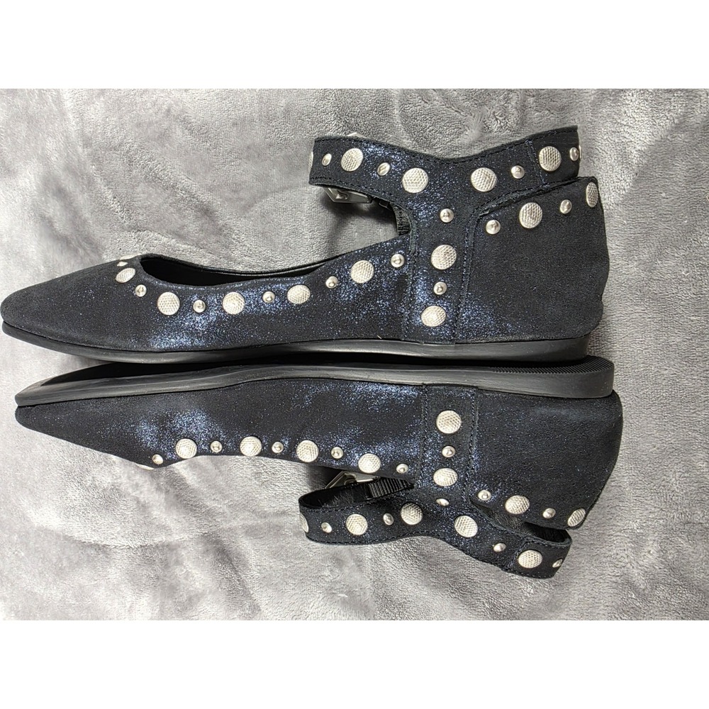 Free People Black Studded Ankle-Strap Flats - Picture 5 of 8